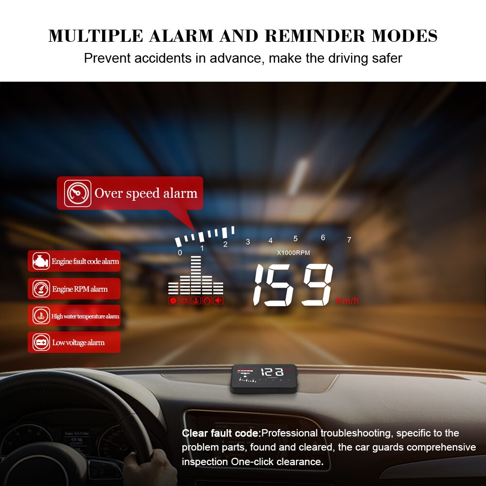 X5 OBD2 Gauge Auto Digital Speedometer Car Electronics Speed Projector Accessories Head Up Display Car Hud On-board Computer