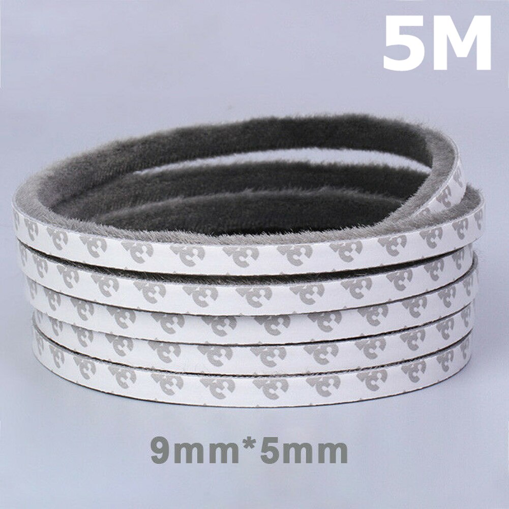 5/10 Meters Brush Strip Self Adhesive Door Window Sealing Strip Home Door Window Sound Insulation Wind-proof Strip Gasket: 5A-GY