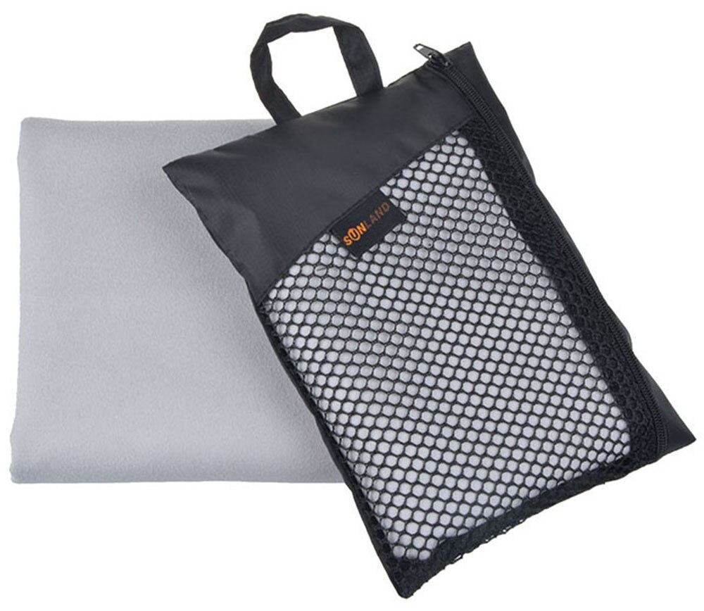 2PCS 30.5cmx61cm Sunland Microfiber Towel Ultra Compact Absorbent and Fast Drying Travel Sports Towels: light grey
