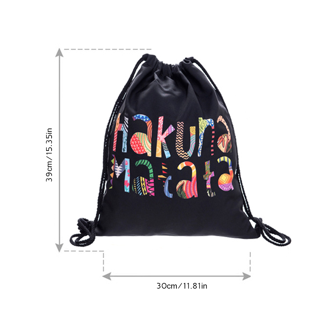 Femmes géométrique cordon sac à dos 3D impression voyage Softback femmes cordon sac à dos