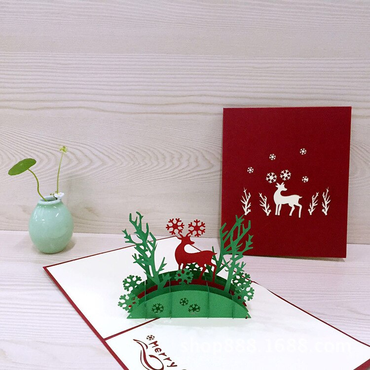 Christmas pop-up card 3D Christmas tree pop-up card Christmas Greeting card Year Card Anniversary Postcard