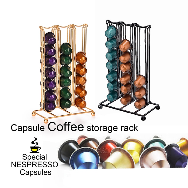 30/36/40/42/60 bælg kaffekapsel arrangør opbevaringsstativ kaffeskuffer kapselholder til nespresso kaffekapselhylder