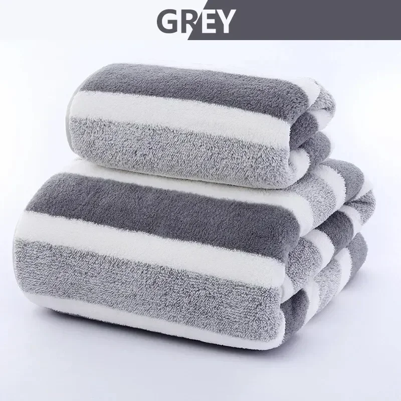 1 pc fortykkede stripete håndklesett mykt håndkle badehåndkle hurtigtørkende absorberende håndklær til badet: Xs / Svart