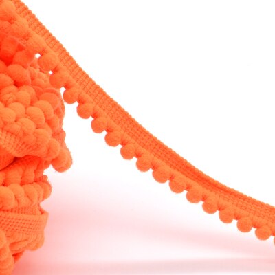 5yd/lot 10mm breedte kleurrijke kleine PP bal kant lint kwastje trim naaien materiaal accessoires voor woondecoratie: red 409