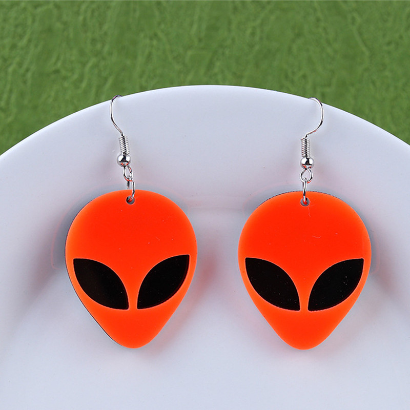 Yungqi Alien Mask Shape Arcylic Charms Pendant Necklaces for Women Girl Minimalist Rope Chain Choker Necklace Jewelry Collier: Red