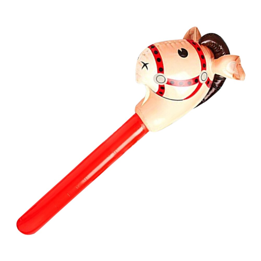 Poen 8 Pcs Light Brown Horse Stick With Sound Red Bandana