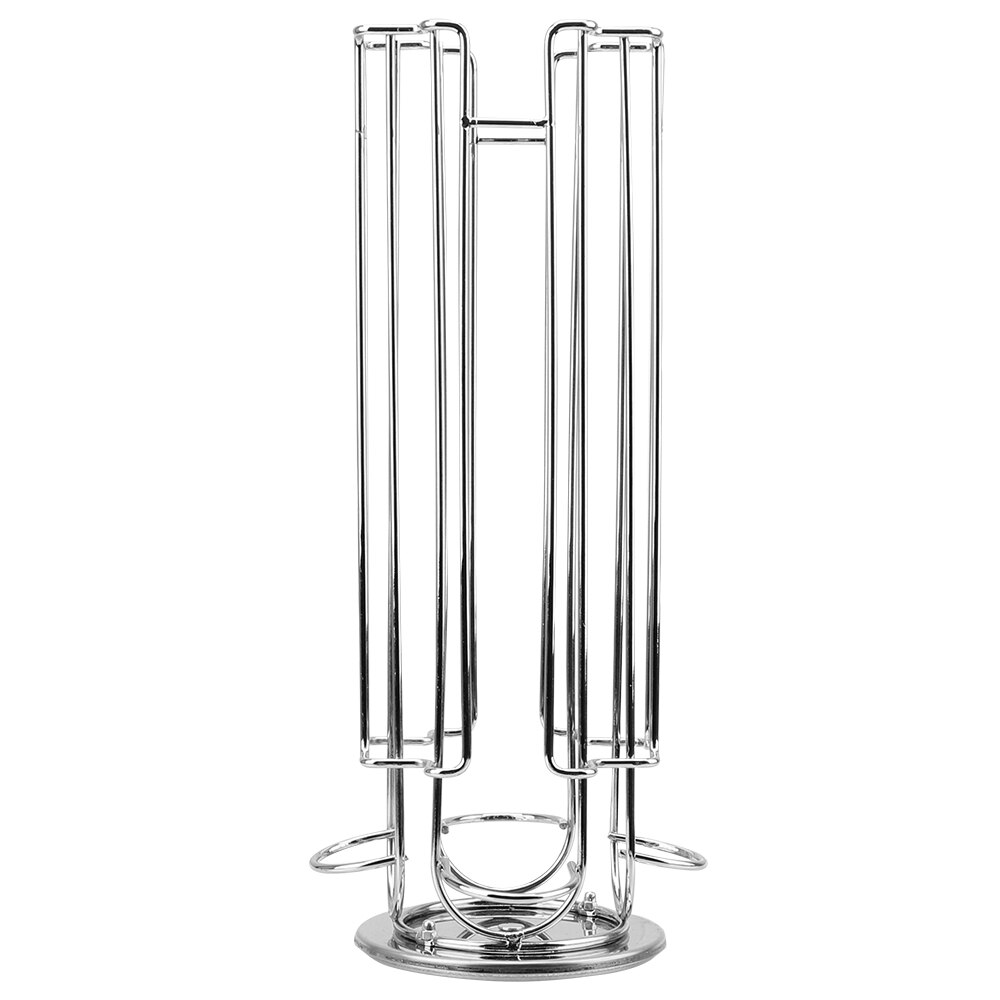 Display Capsule Rack Tower Stand Storage Shelves Stainless Steel For Dolce Gusto Capsule Rotatable Coffee Pod Holder 24Cups: Silver