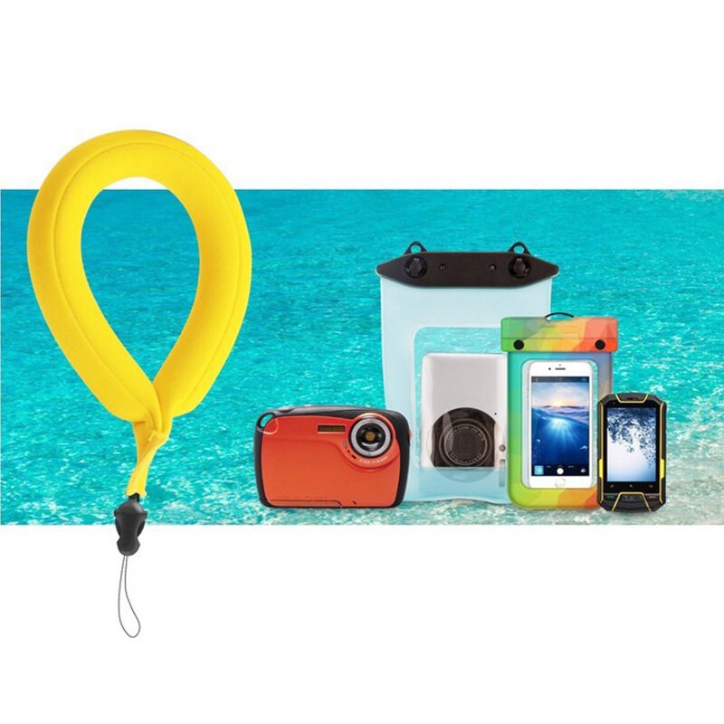 Amarelo à prova dyellow água flutuante pulseira digital câmera flutuabilidade pulseira flutuabilidade pulseira de pulso universal para câmeras do telefone móvel