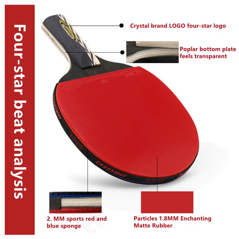 Crossway 4 star table tennis racket 2 sets table tennis rubber pingpong Sports table tennis racket