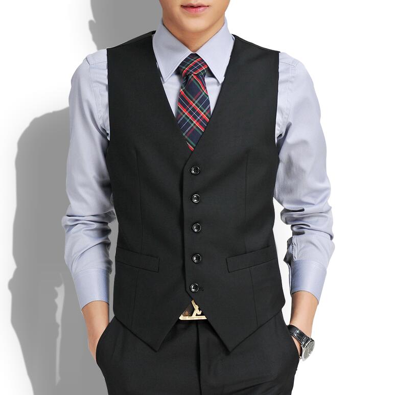 British Style Vest Wedding High Goods Cotton Men's Suit Vest High-end Men's Business Casual Suit Vest: black / Asia XXL 68 to 73kg