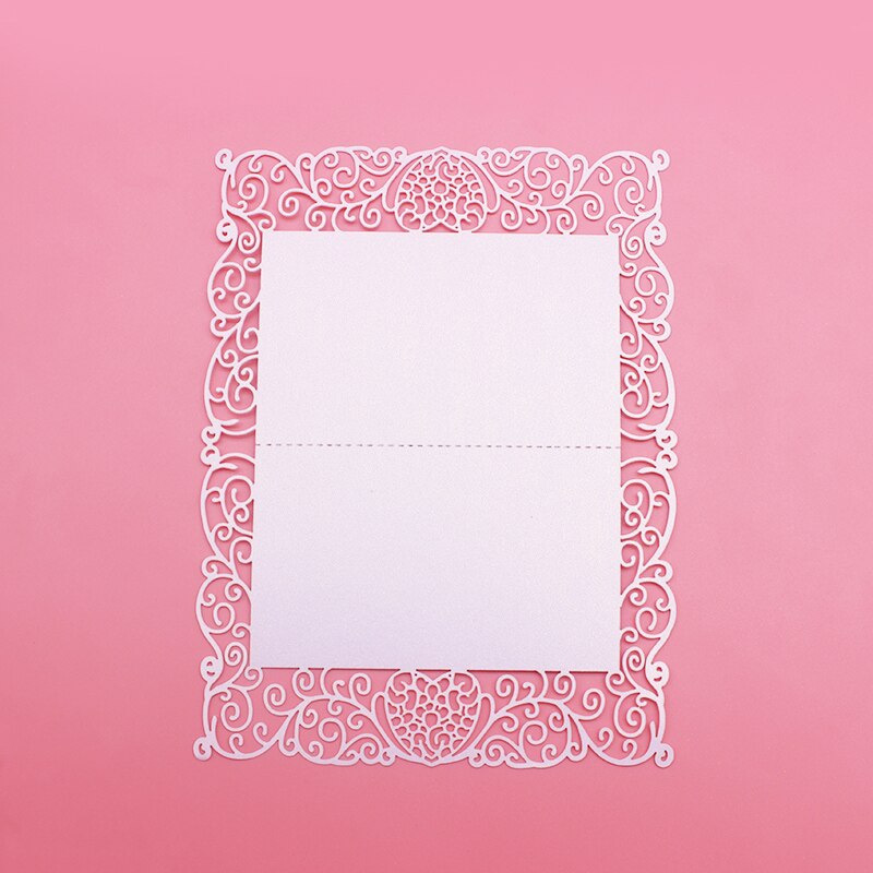 100 stks/partij Cut-out skelet Kant Bloemen Bruiloft Verjaardagsfeestje Tafel Naam Wijn Voedsel Gast Zetels Plaats Kaarten Gunst decoratie