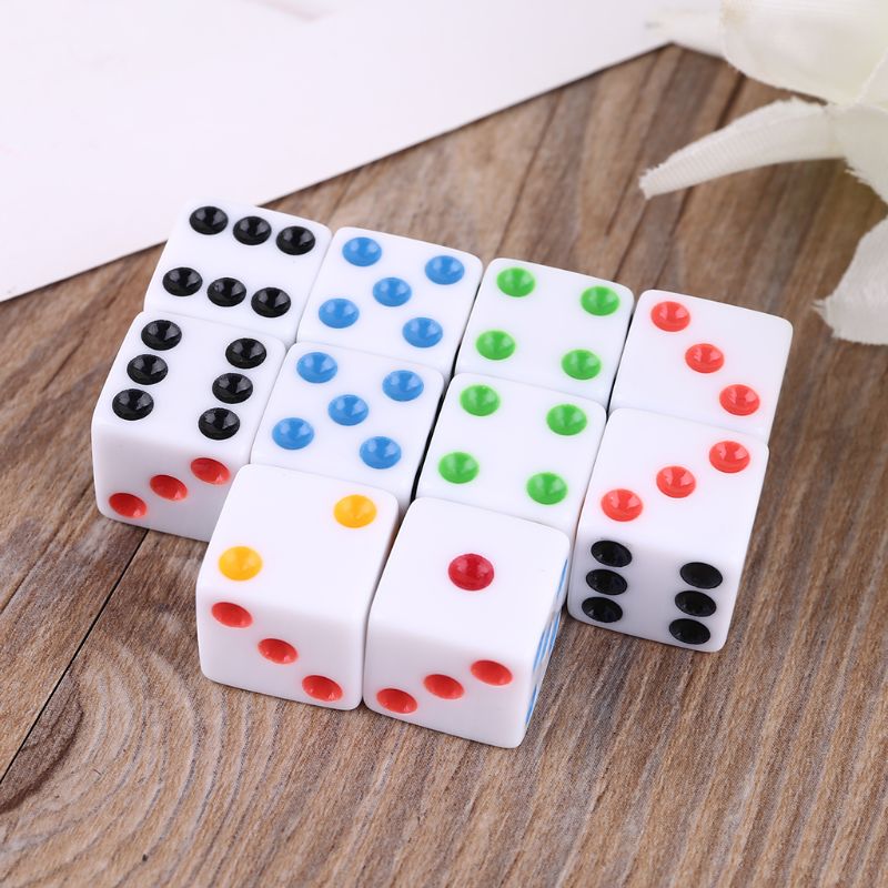 10 Stks/set D6 Zes Zijdig Spot Dobbelstenen Vierkante Opaque Dices Rol Playing Game Voor Party