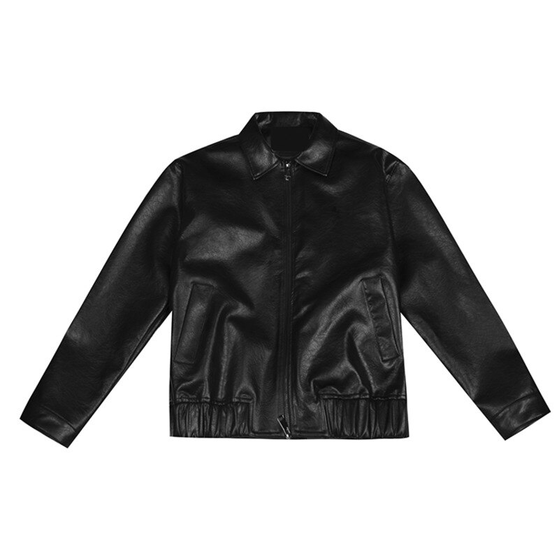 IEFB männer Kleidung Frühling Neue Übergroßen Mantel Koreanische Trend verlieren Beiläufige PU Leder Jacke Mantel Männlichen Reißverschluss Revers Kleidung 9Y4382