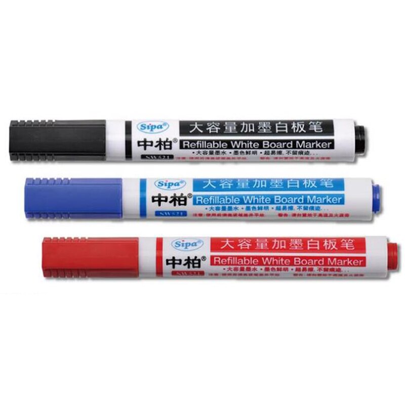 10Pcs 3 Kleur Whiteboard Marker Pennen, Fijne Punt, Hervulbare Markers Voor Elk Glad Oppervlakken 3.0Mm