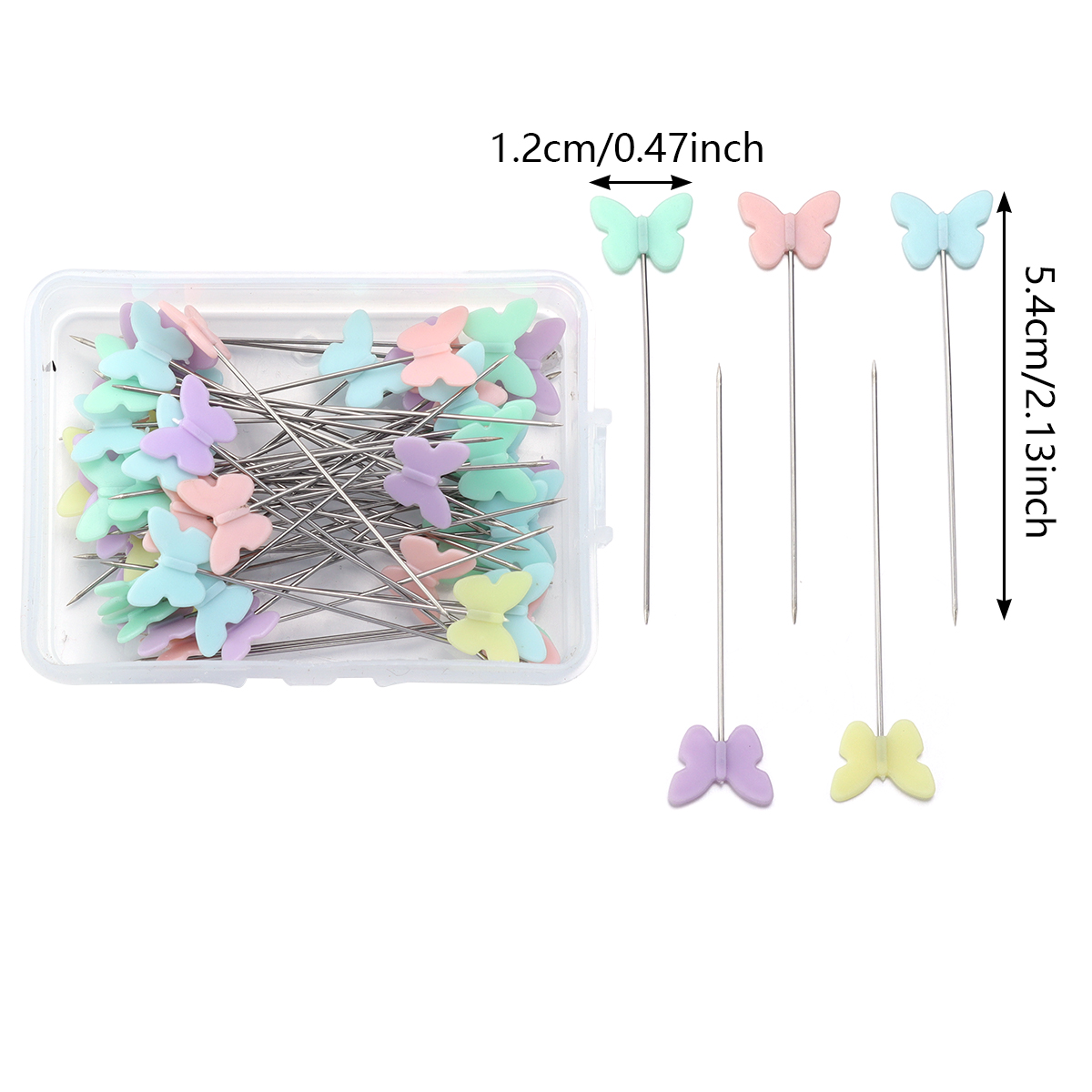 50 teile/schachtel Edelstahl Schneiderei Stifte Stickerei Patchwork Stifte NäHenne Nadel Werkzeuge Für DIY Geschmack Kleidung Zubehör: MULTI