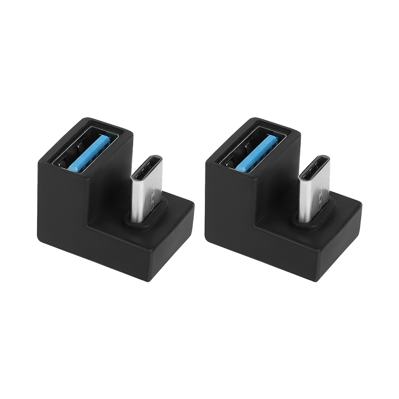 NNBILI U-Shape USB C to USB 3.1 Adapter 180 Degree Type C Male to USB Female Coupler Connector 10Gbps Support Data Transfer OTG: green