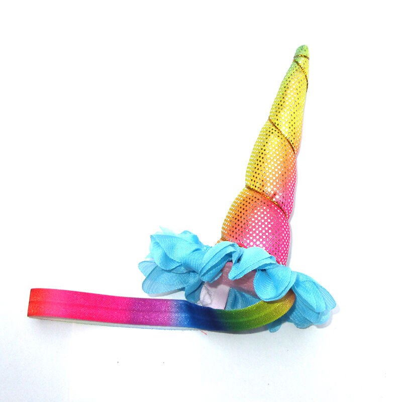 Magical Floral Rainbow Unicorn Horn Head Hats Party Hair Headband Fancy Dress Cosplay Decorative Fairy Party Hats