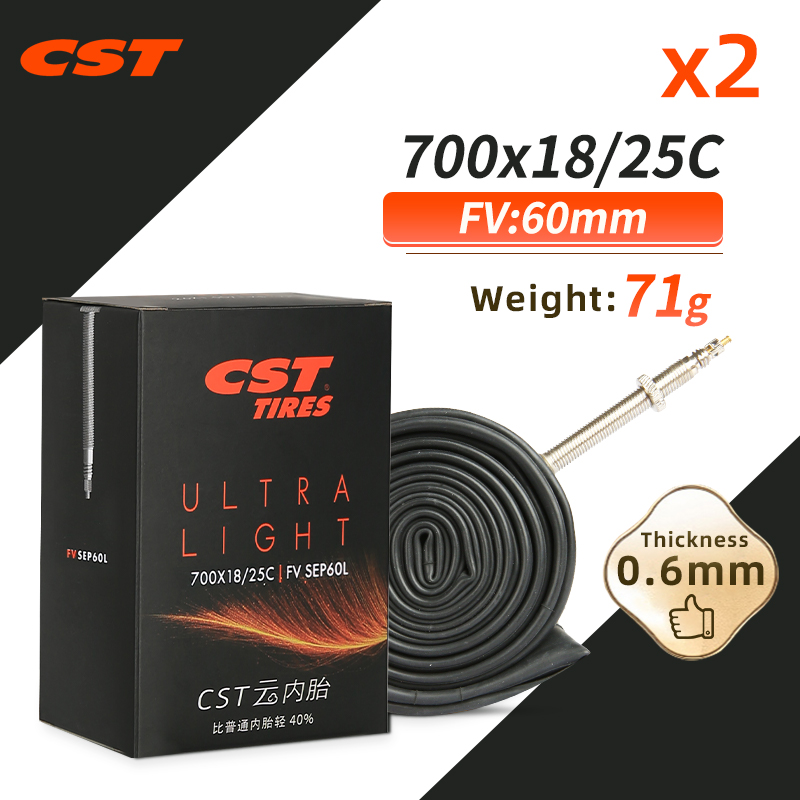 2PCS CST Bike Ultra-Light Inner Tube 26/27.5/29/700c For MTB Road Bike Tyre Butyl Rubber Competition Grade Bicycle Interior Tire