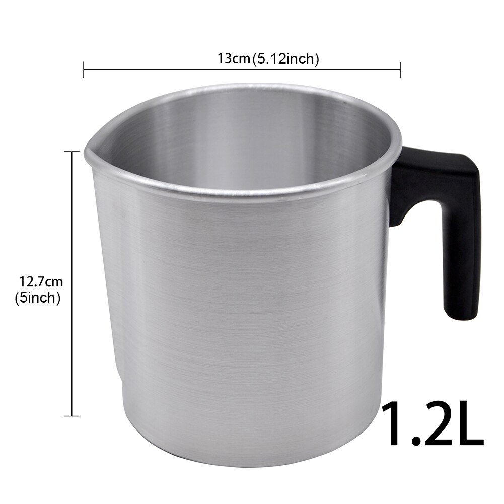 1.2L Met Handvat Wax Smelten Pot Gieten Pitcher Kaars Maken Makkelijk Schoon Jug Diy Zeep Ambachten Aluminium Keuken Chocolade Verwarming