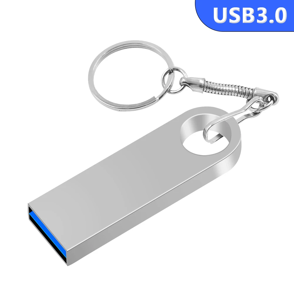 Metalen Sleutelhanger USB 3.0 Flash Drive Metalen Pen Drive 128GB 64GB 32GB 16GB 8GB Pendrive Waterdicht Geheugen Usb Stick hoge snelheid: Black / 32 GB