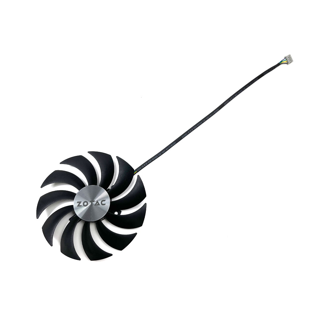 ventilador GPU blanco RTX 3060 AMP de 88MM/100MM, para Zotac RTX 3060 Ti, RTX 3060 AMP blanco, ventilador de refrigeración de tarjeta de vídeo RTX 3070 de doble borde: Plata