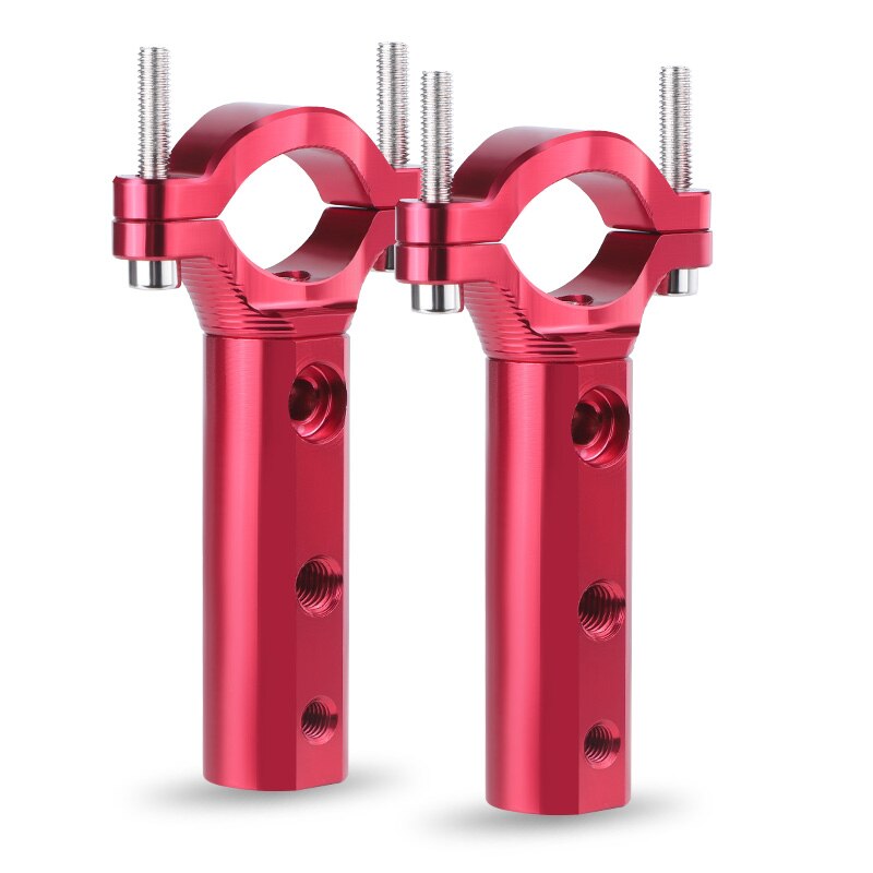 Universele Motorcycle Mount Bracket Bumper Gemodificeerde Koplamp Stand Spotlight Extension Pole Frame Ondersteuning Uitbreiding Beugel: 2PCS Red 20-35mm