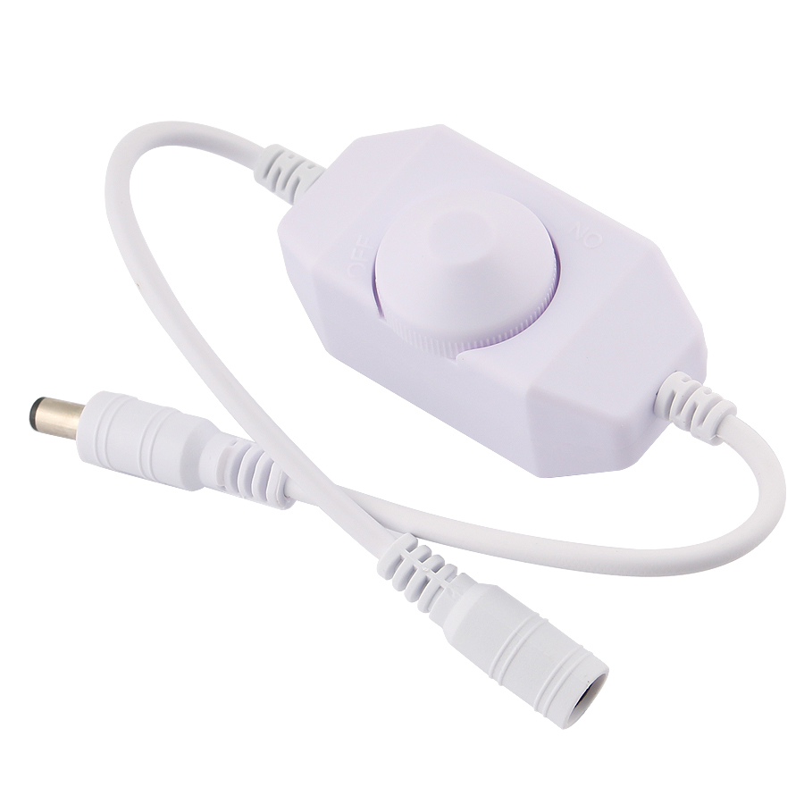 Led Dimmer Controller Schakelaar DC12-24V Helderheid Controller Enkele Kleur Licht Dimmer Led Dimmer Zwart Wit: white