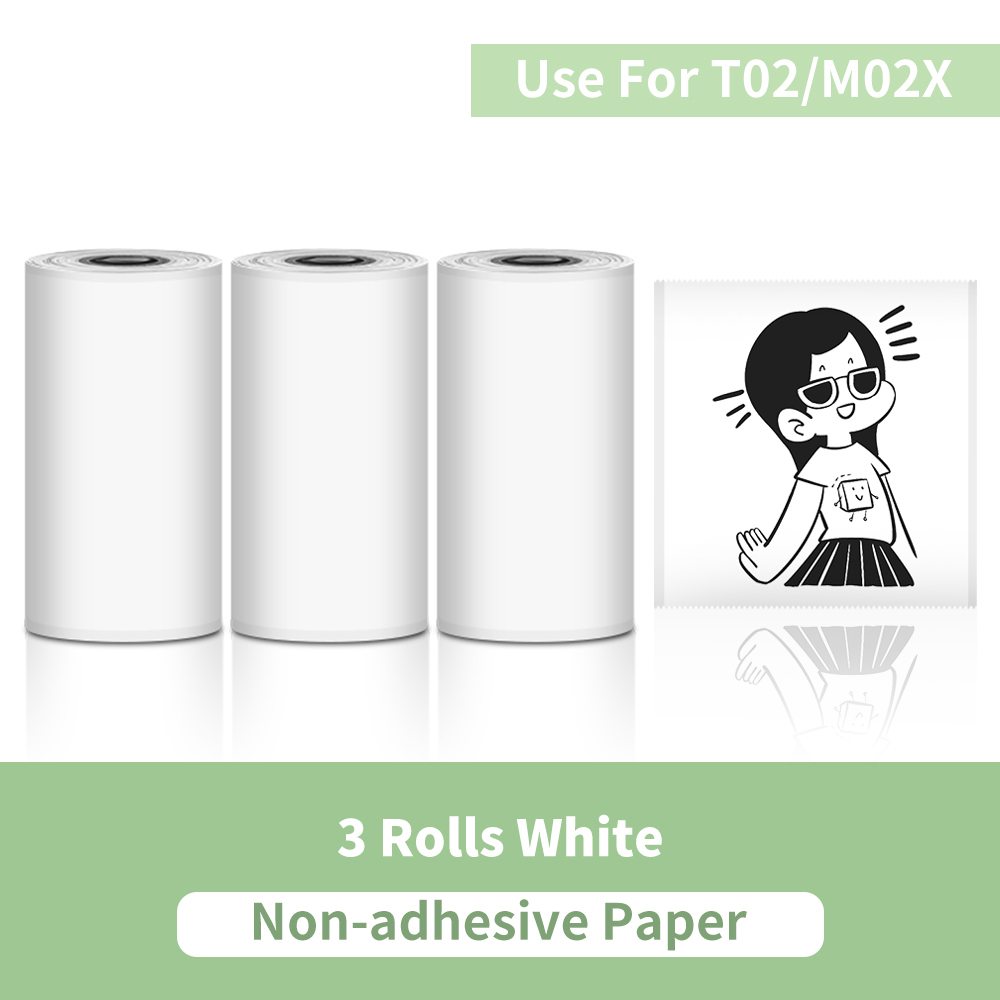 T02 Portable Printer Phomemo Mini Sticker Printer Self-adhesive Labels Inkless Sticker Printer for Journal, Notes, Photo, DIY: light green