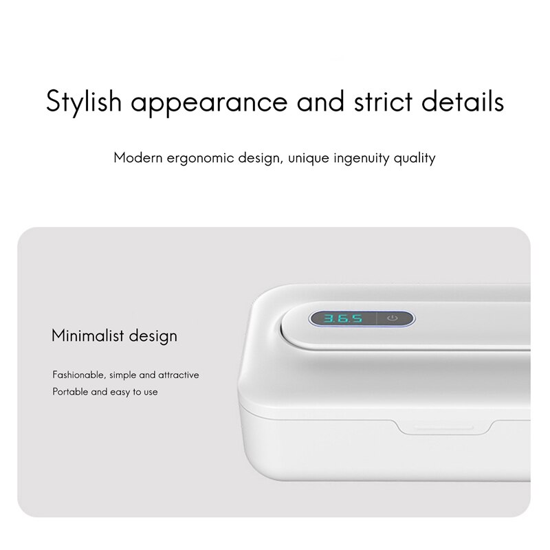 UV Light Sanitizer Box-Phone Cleaner,2 In 1 With Removable UV Light Sanitizer Wand, Portable,Rechargeable