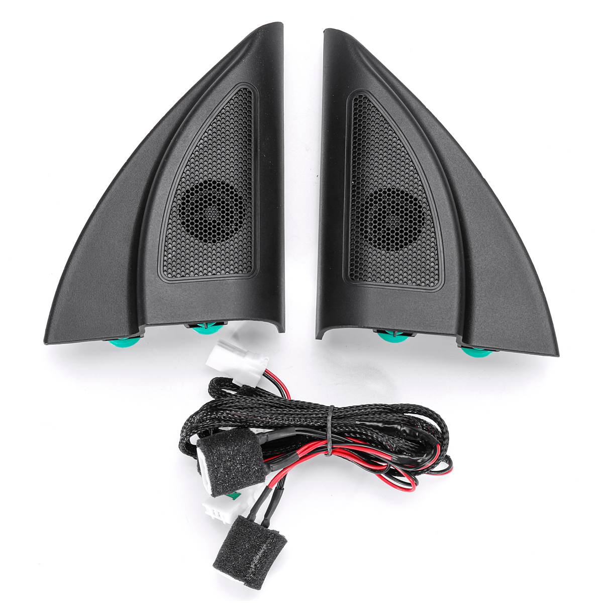 Pair Car Tweeter audio trumpet speakers tweeter Front Triangle Head Tweeter Speaker with Wire For Solaris