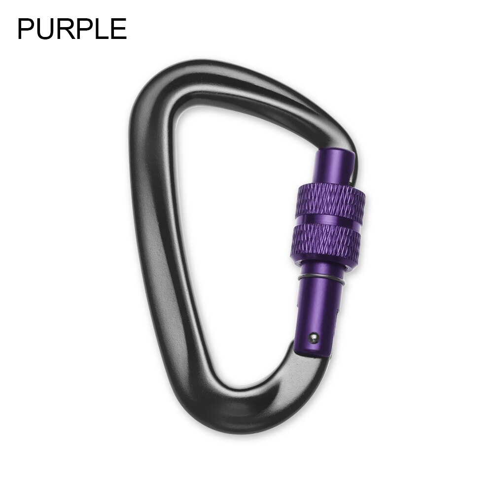 Mosquetón de , ganchos para llaves de escalada, forma de D, cerradura maestra de seguridad de aluminio, herramienta para escalar al aire libre, 12/25KN: YELLOW