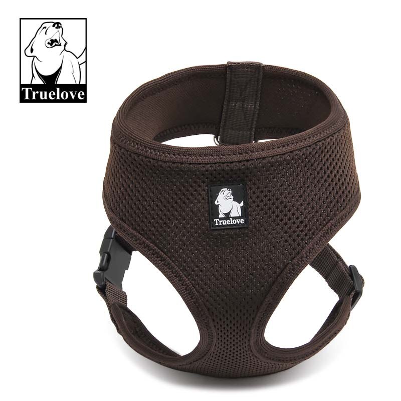 Truelove Puppy Cat Pet Dog Harness Breathable Mesh Nylon dog Harness Strap Soft Walk Vest Collar For Small Medium Size Dog Pets: XS 28-36cm Chest / brown