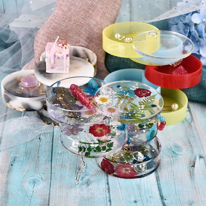 Caja de almacenamiento de joyas DIY, molde de resina, organizador de maquillaje epoxi UV, molde de silicona para herramientas de fabricación de joyas