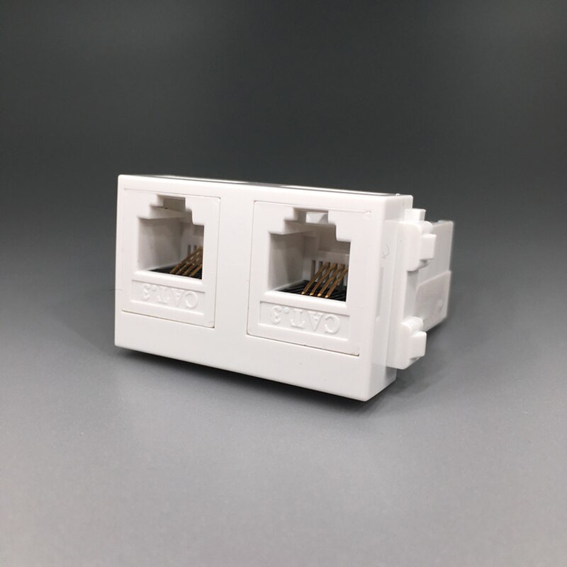 Dual Connector CAT3 RJ11 Telephone Modules 2 Ports Phone Socket Slot For Wall Ooutlet