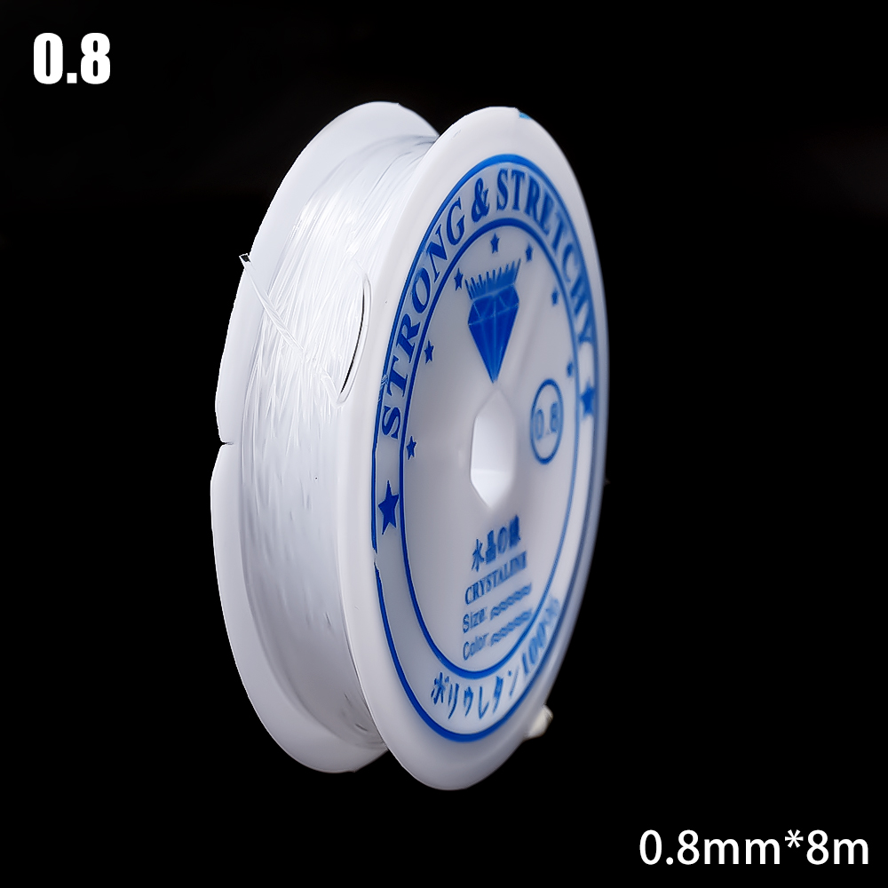 0.4-1.2mm gennemsigtige strækbare elastiske krystallinjer perlere reb snor smykkerør tråd tråd gør-det-selv håndlavet armbånd halskæde: Grå