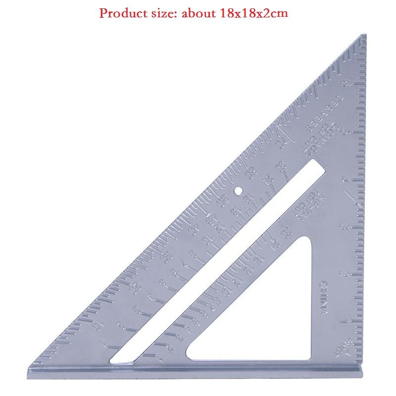 7inch Aluminum Alloy Measuring Ruler Speed Square Roofing Triangle Angle Protractor Trammel Measuring Tools For Carpenter Gauges