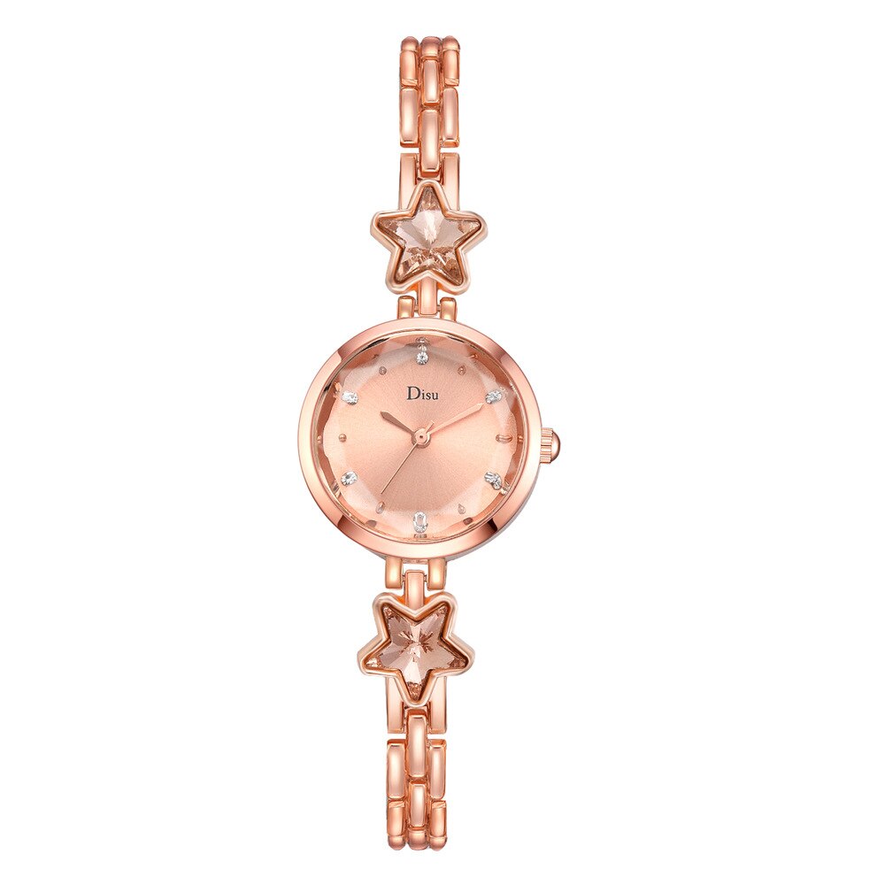 Montre-bracelet à quartz pour femmes, bracelet chaîne étoiles, montre habillée pour dames, montres pour dames, montres pour femmes, montre-bracelet en or rose: Or rose