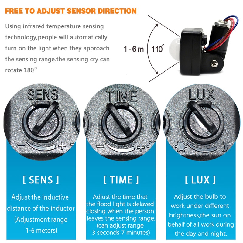 Reflector LED con Sensor de movimiento 100W 50W 30W 20W 10W foco de luz Led de inundación al aire libre 220V IP66 lámpara de pared al aire libre Luz de inundación
