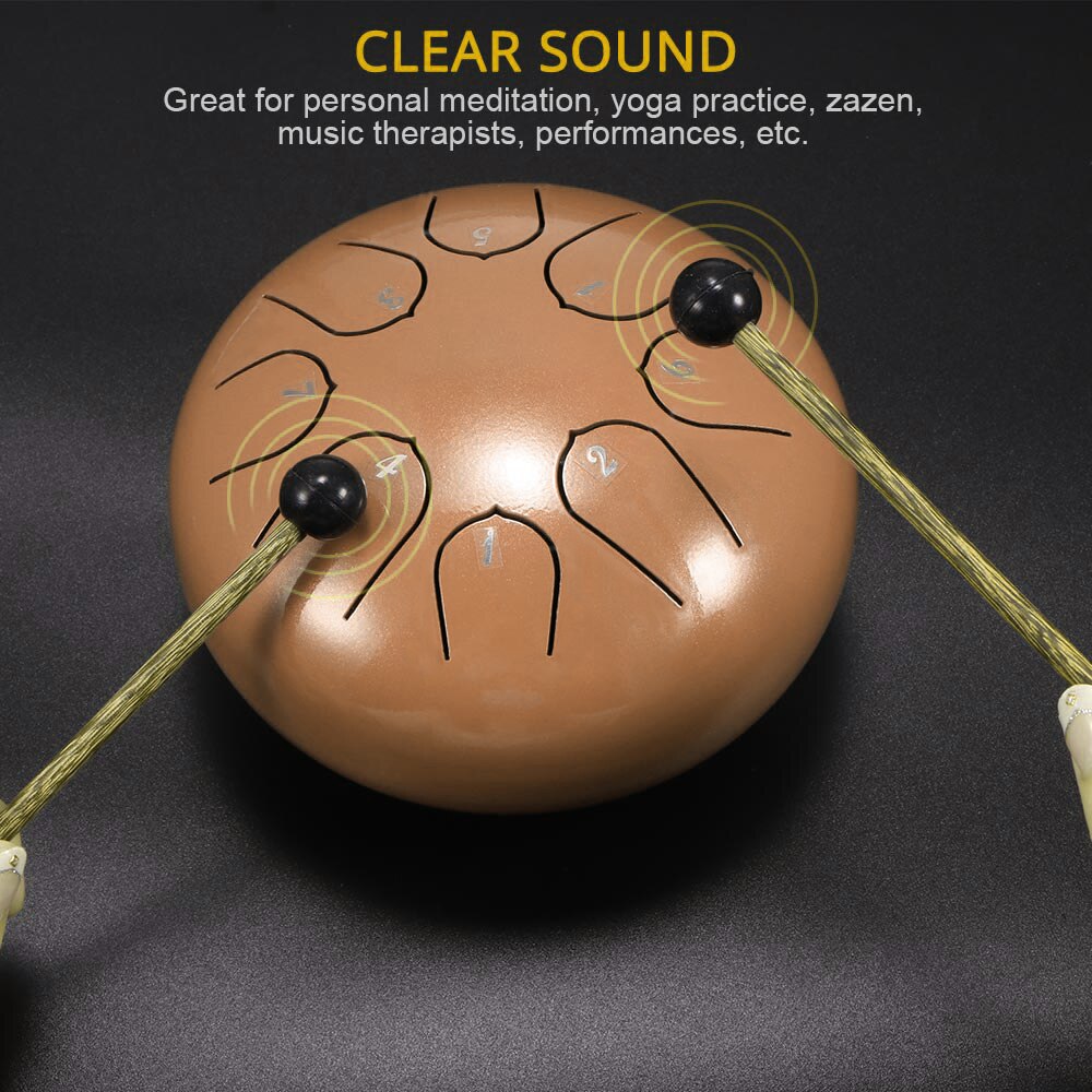 Cool 6 Inch Steel Tongue Drum 8 Tune Hand Pan Drum Tank Hang Drum With Drumsticks Carrying Bag Percussion Instruments At Home