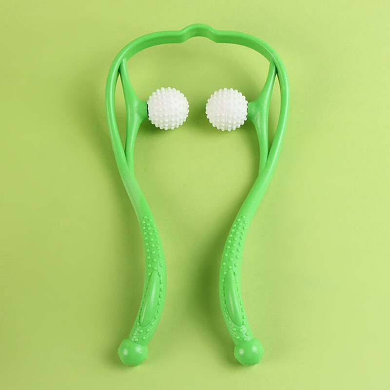 Druk Therapie Nek Massage Tool Druk Verlichten Hand Roller Massage Nek Schouder Dual Trigger Punt Zelf Massager: Green