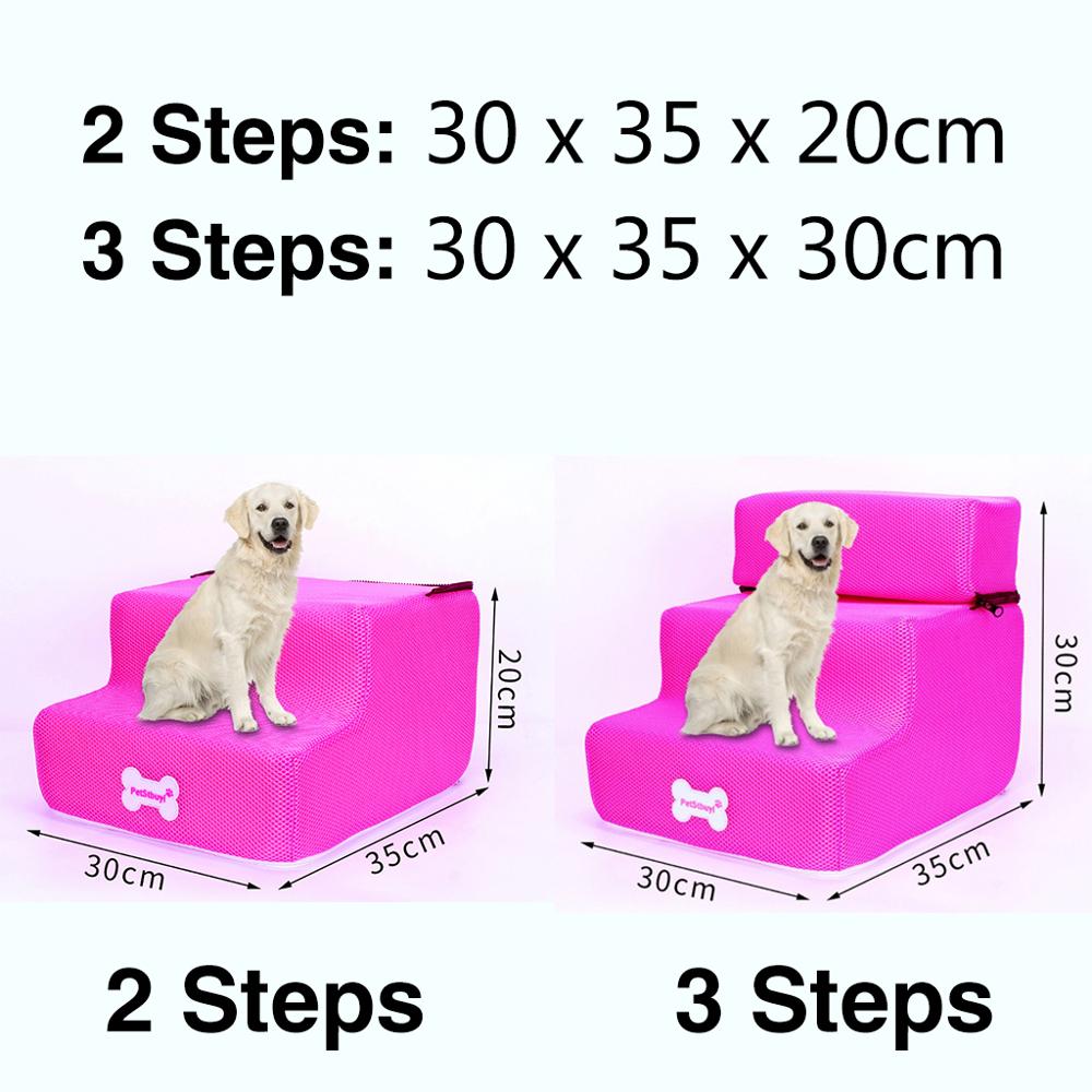 Hond Trap Hond huis Ademend Anti-slip Verwijderbare Huisdier Bed Trappen Hond Oprit 2 Stappen Ladder voor Kleine Honden лестница для собак: G / 3 Steps