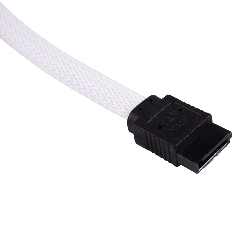 2X 50CM SATA 3.0 III SATA3 7pin Data Cable 6Gb/s SSD Cables HDD Hard Disk Data Cord (White)