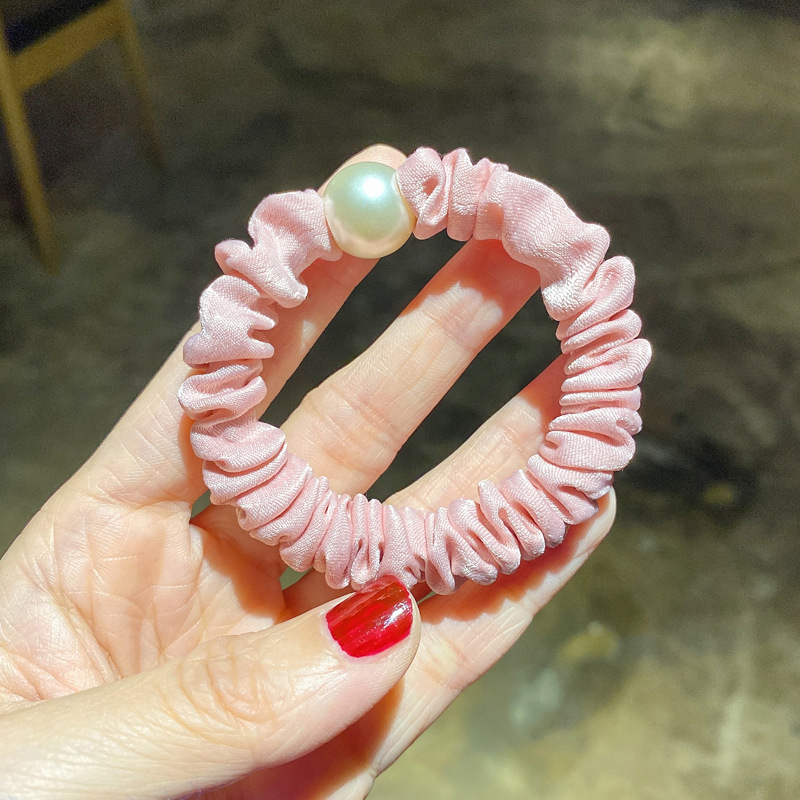Bandas para el pelo para mujer y niña, accesorios para el cabello, Anillo para el pelo con perlas, banda de goma elástica, soportes para Coleta, adornos para la cabeza