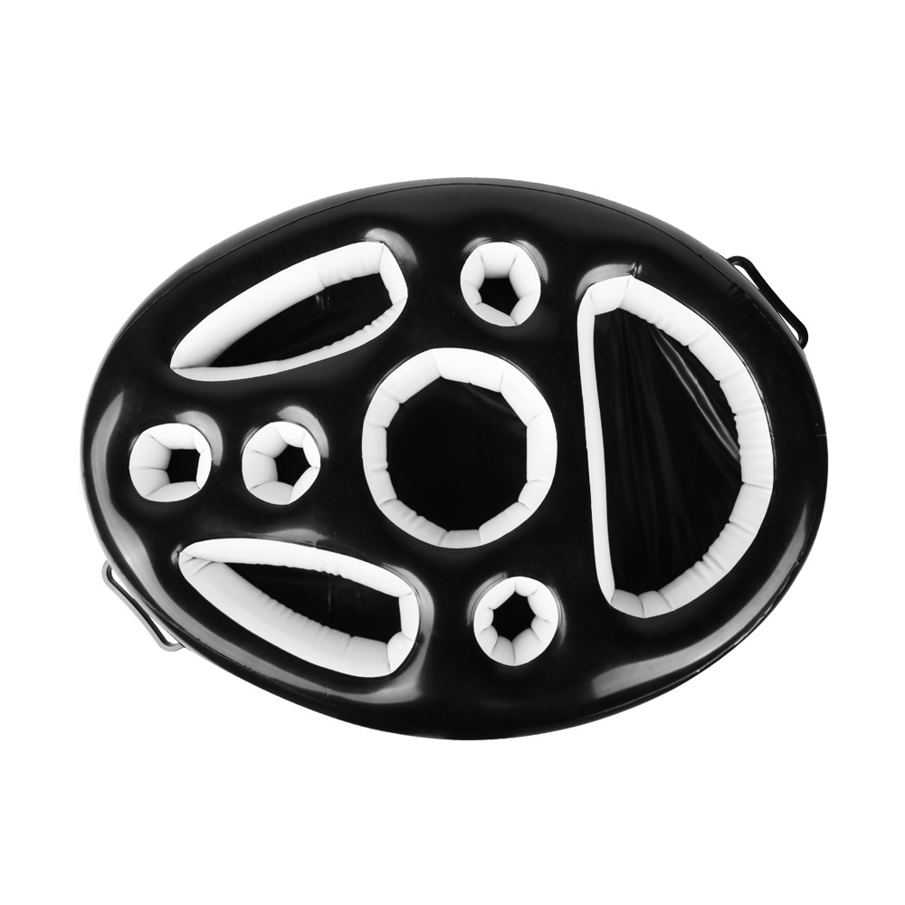 Uppblåsbar vattenisbar i pvc - självbetjäningsbricka för is, flytande dryckeshållare för fest, med flerhåls muggunderlägg: Ljusgrön