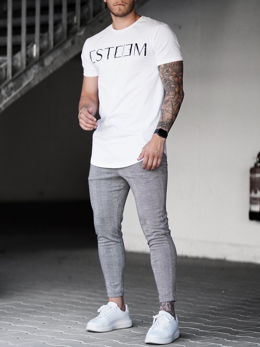 Pantalones deportivos de para hombres, pantalones de pitillo de cintura alta a cuadros para niños para primavera y otoño