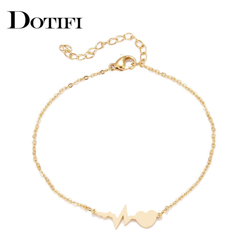 DOTIFI – Bracelet en acier inoxydable pour femmes, couleur or et argent, bijoux de fiançailles