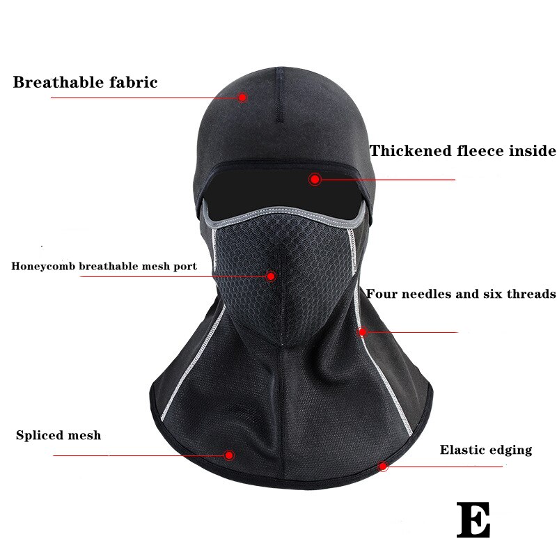 Winter Riding Mask Warm Motorcycle Riding Headgear Outdoor Windproof Ski Mask Cycling Mask Breathable Mask For Face: E