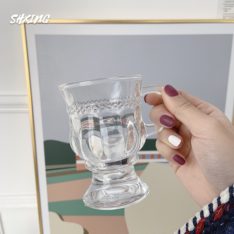 Rav gennemsigtig vinglasrelief præget diamant drikker frugtjuice bryllupsfest vin kop champagneglas 125ml bæger