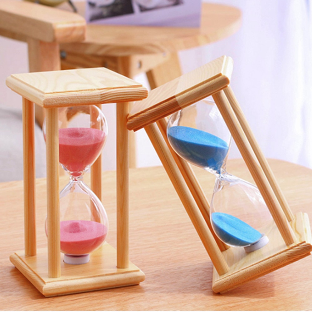 Manufacturers wooden four-poster hourglass home craft decoration 15/30 minutes glass hourglass timer