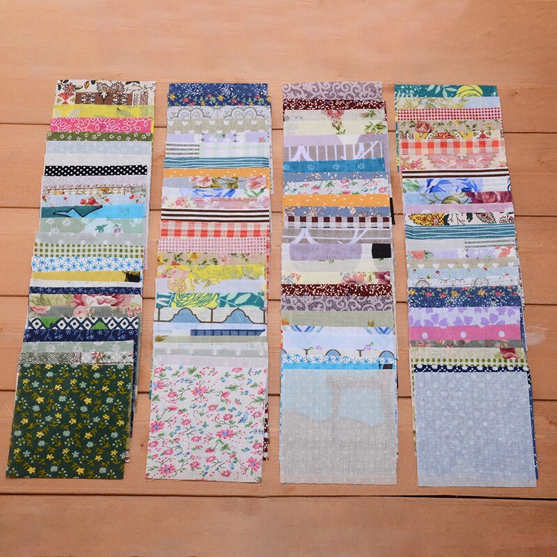 100Pcs Diy Naaien Pop Quilten Patchwork Textiel Doek Zakken 10X10Cm Vierkante Bloemen Katoen Stof Ambachten